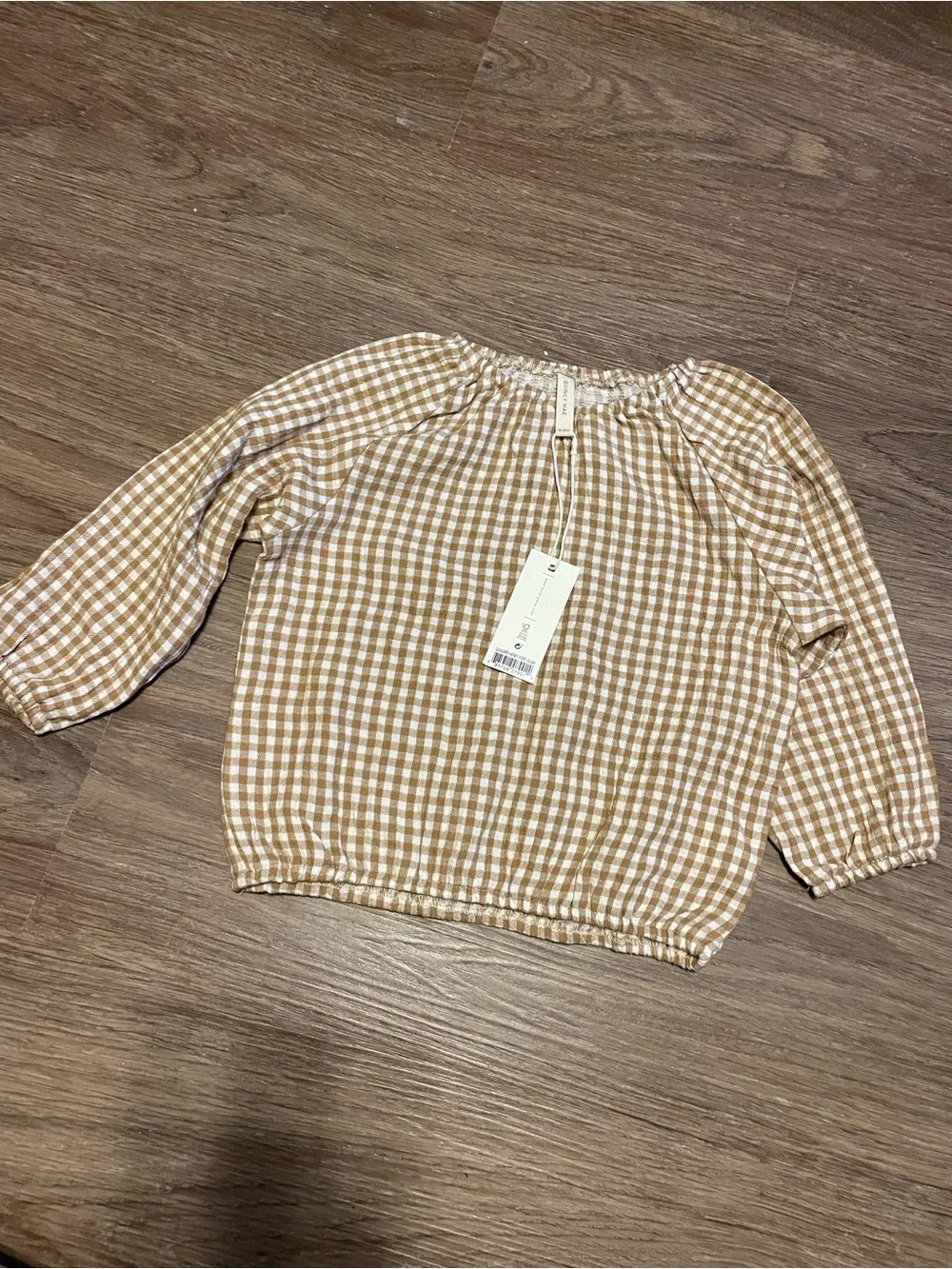 Quincy Mae Tan & White Gingham Two Piece Playsuit Set